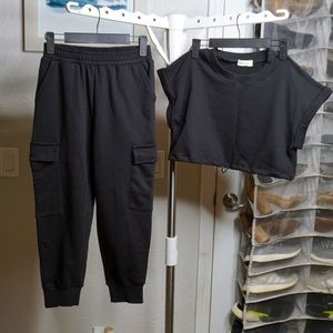 Cami Urbn capri cargo jogger set. Both for $35.